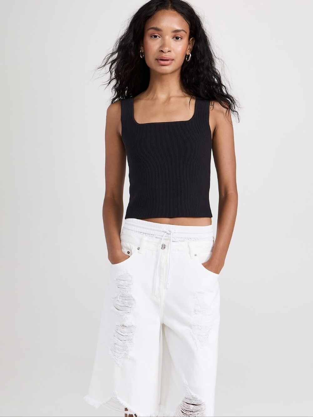 Reformation Julia Ribbed Sweater Tank in Black Size XL - Picture 4 of 13